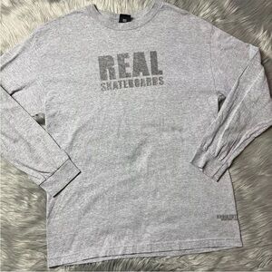 Vintage Y2K Real Skateboards Heather Gray Long Sleeve T Shirt